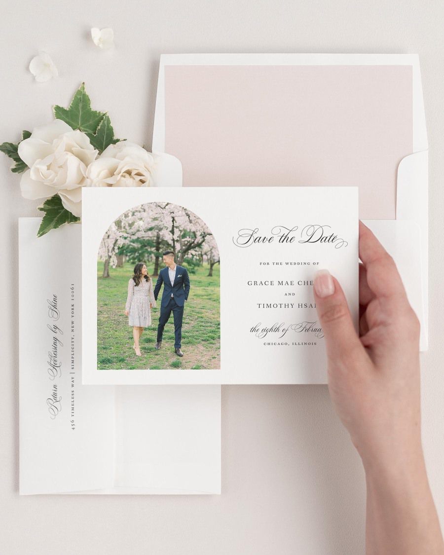 Grace Photo Save the Dates with Envelope Liner