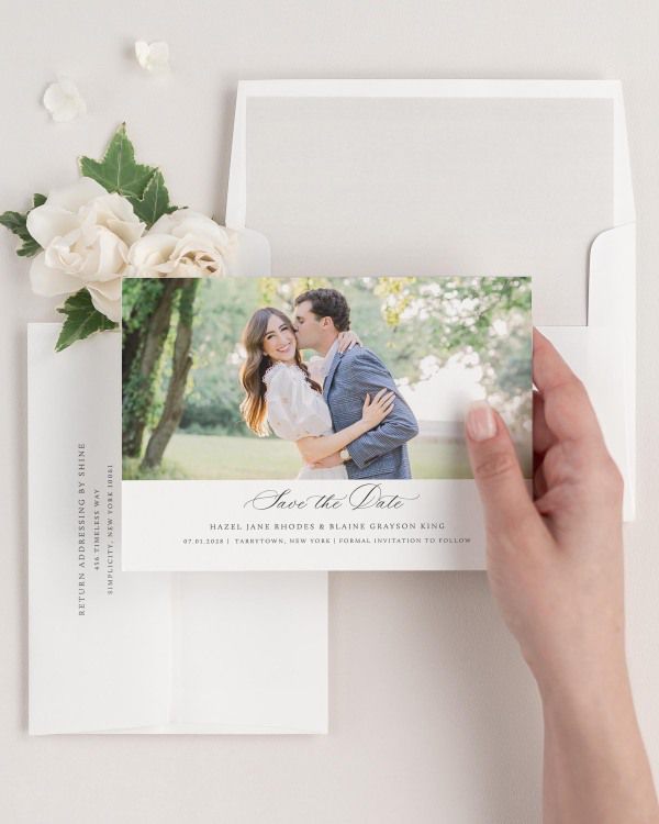 Hazel Photo Save the Dates with Envelope Liner
