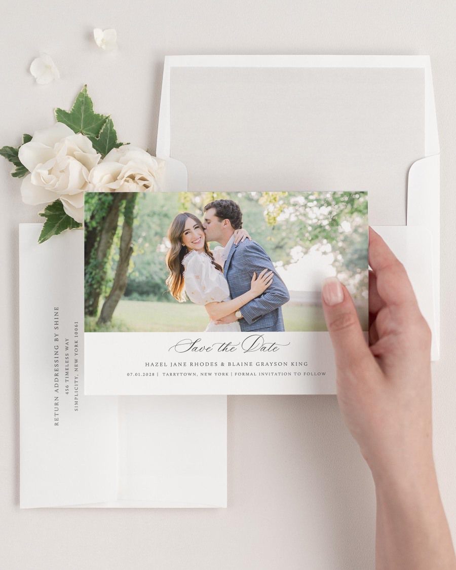 Hazel Photo Save the Dates with Envelope Liner