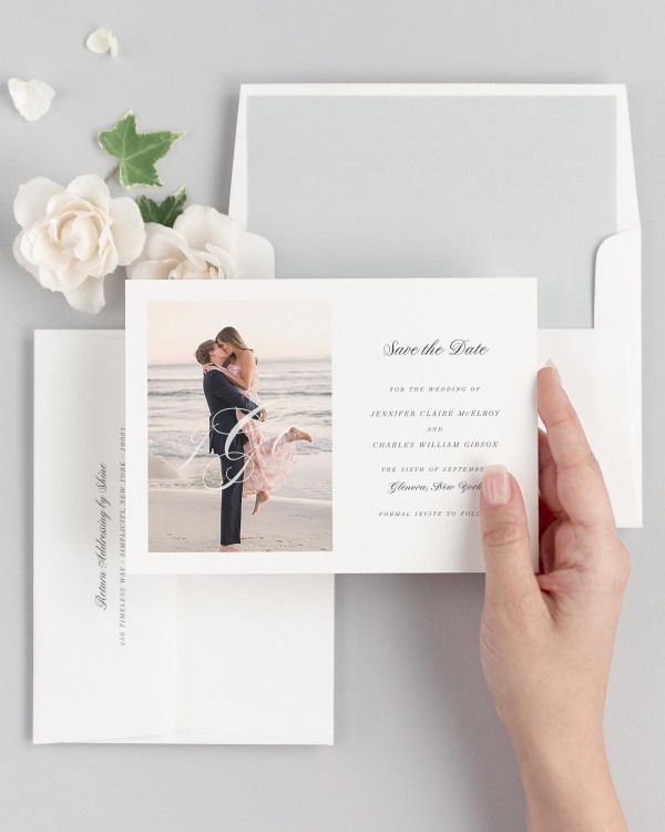 Jennifer Photo Save the Dates with Envelope Liner