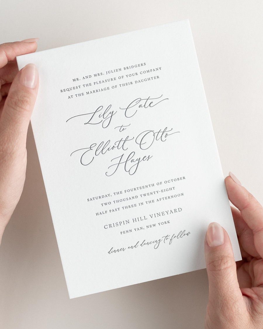 Lily Letterpress Wedding Invitations