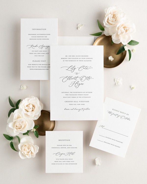 Lily Letterpress Wedding Invitations