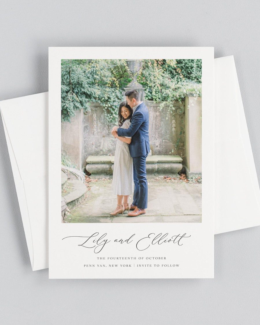 Lily Photo Save the Date with Envelope