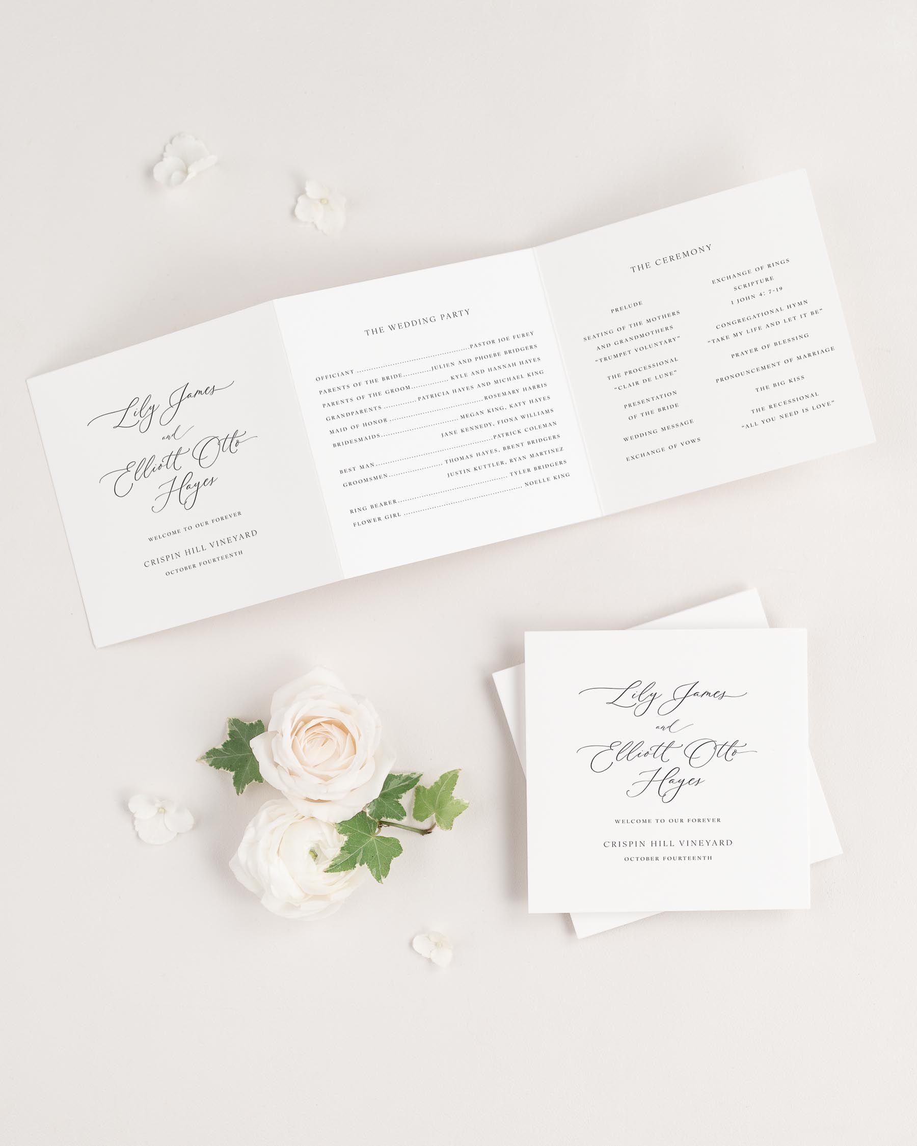 Lily Wedding Programs