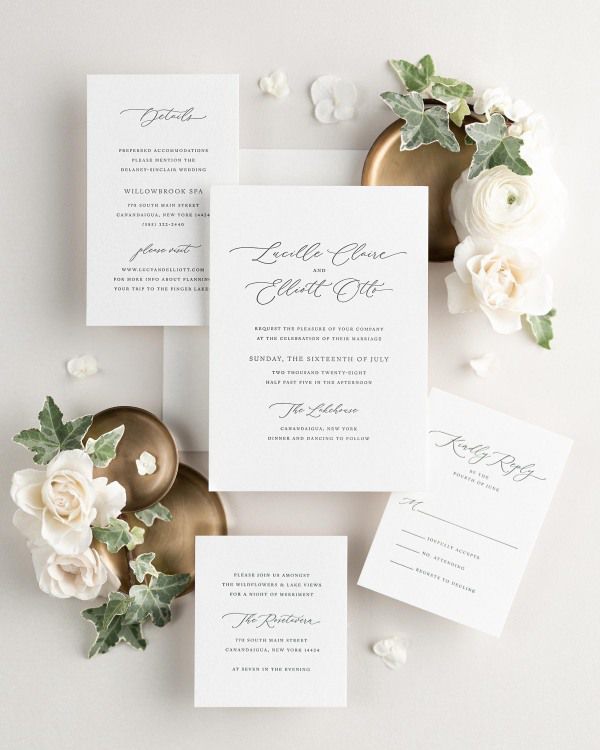 Lucille Letterpress Wedding Invitations