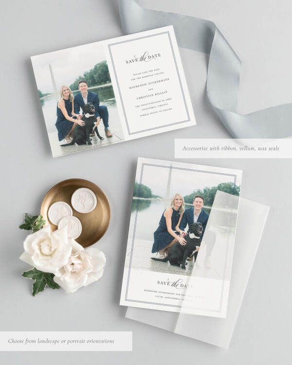 Mackenzie Photo Save the Date with Silk Ribbon