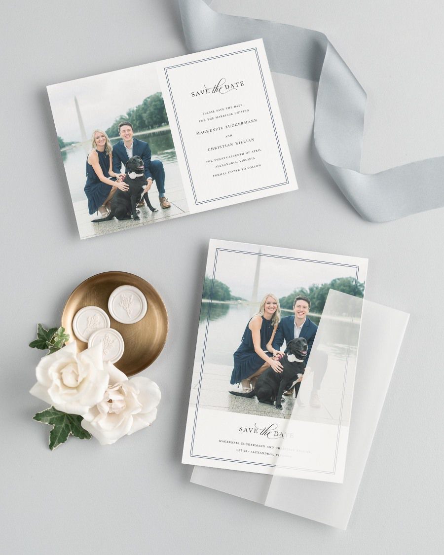 Mackenzie Photo Save the Date with Silk Ribbon