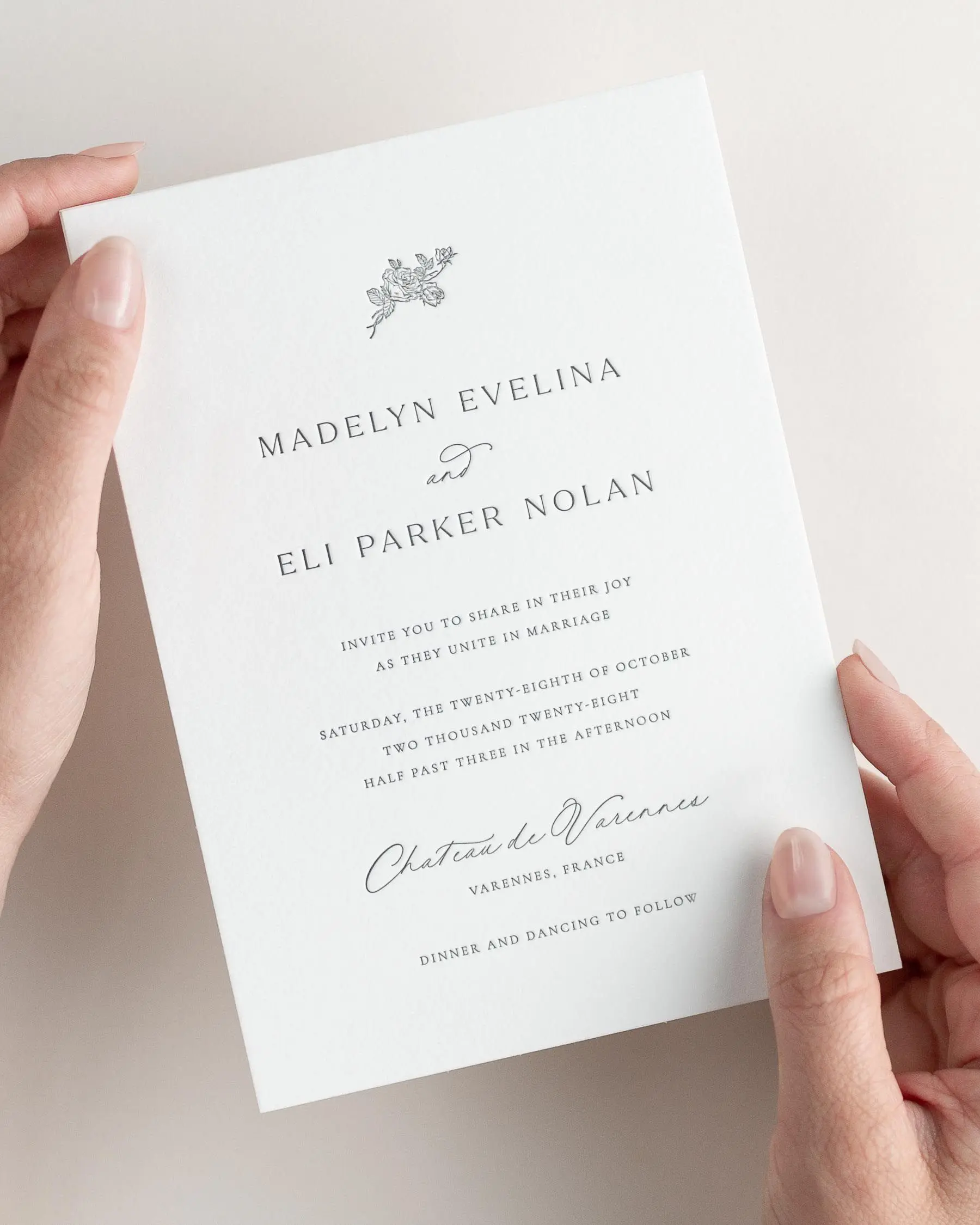Madelyn Letterpress Wedding Invitation