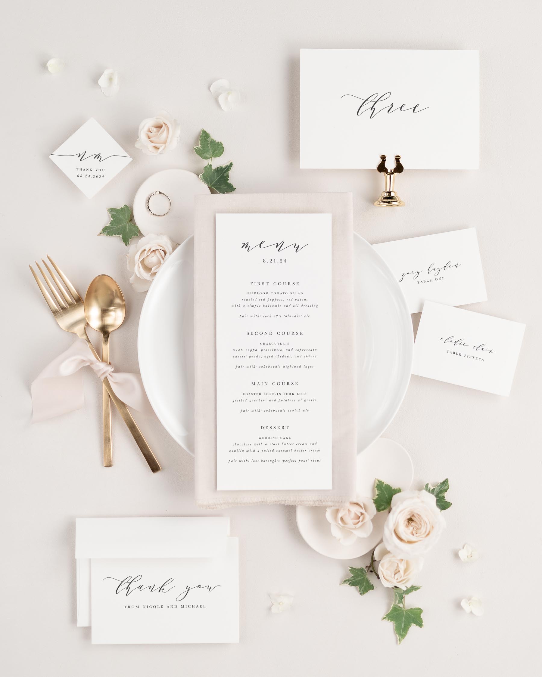 Multiple accessories matching our Nicole design