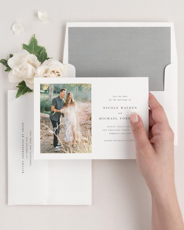 Nicole Photo Save the Dates with Envelope Liner