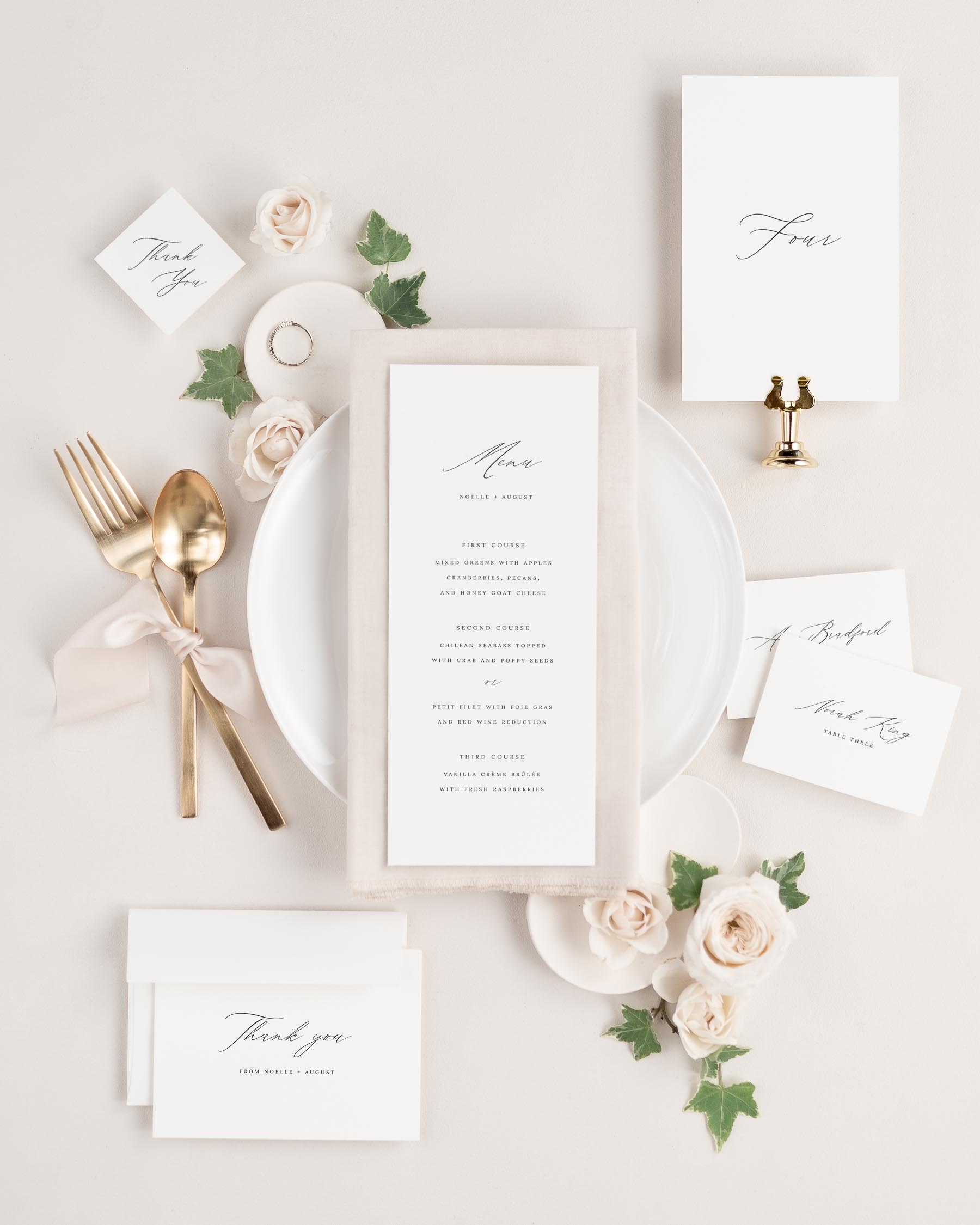 Multiple accessories matching our Noelle design