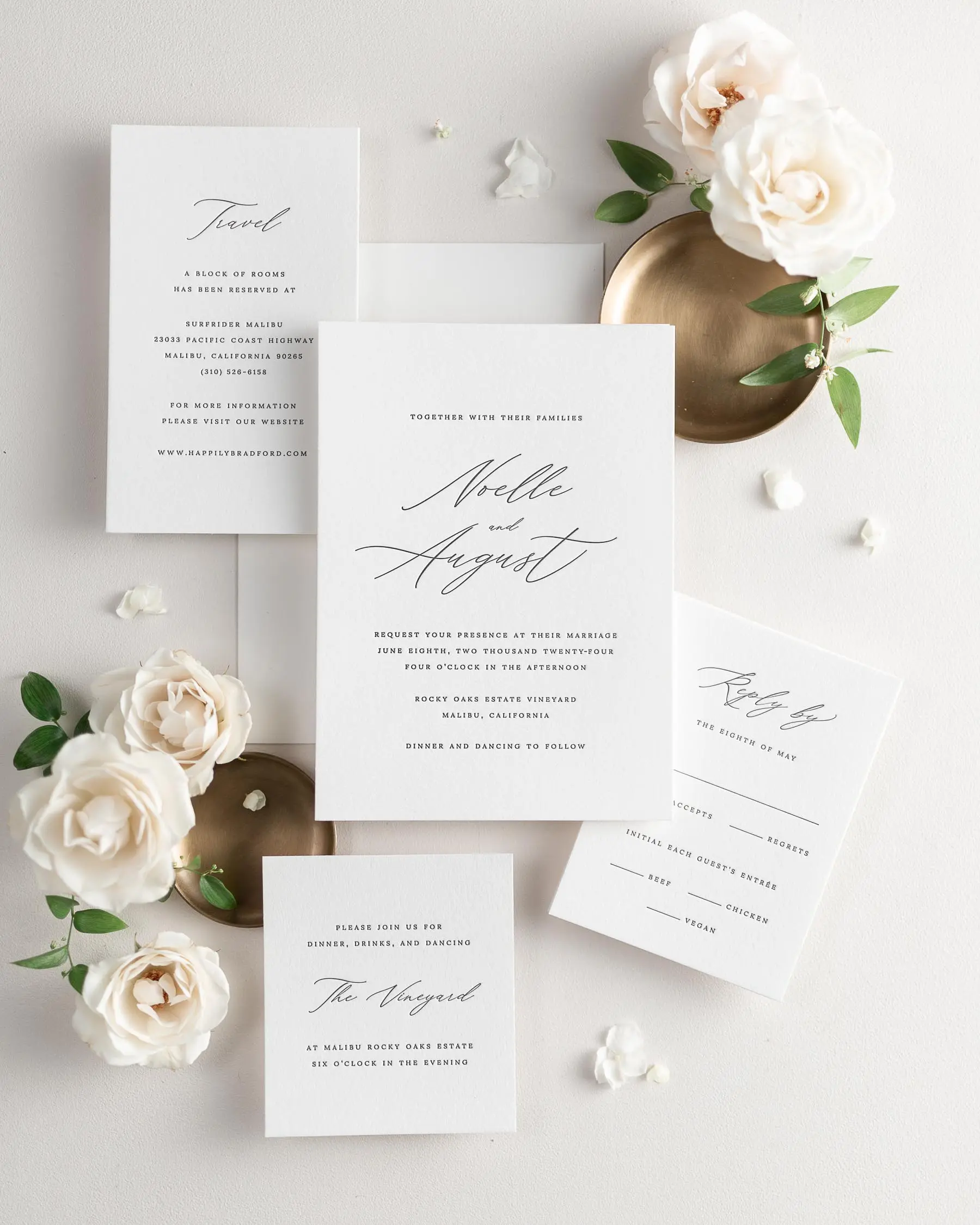 Noelle Letterpress Wedding Invitation Suite