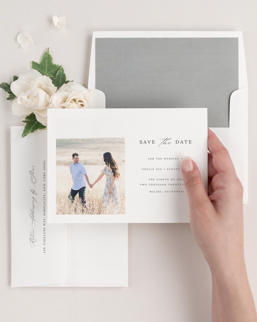 Noelle Photo Save the Dates with Envelope Liner