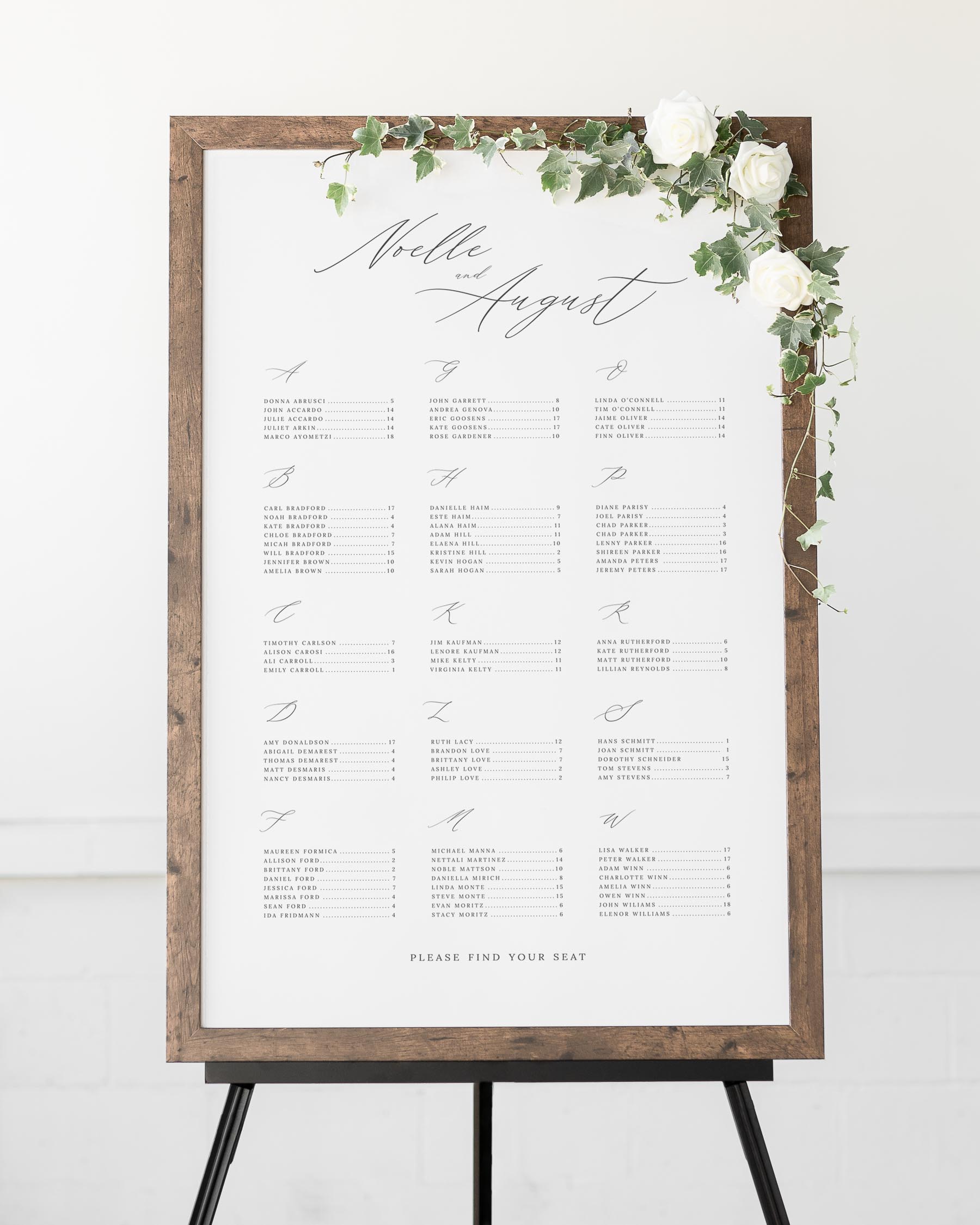 Noelle Seating Charts