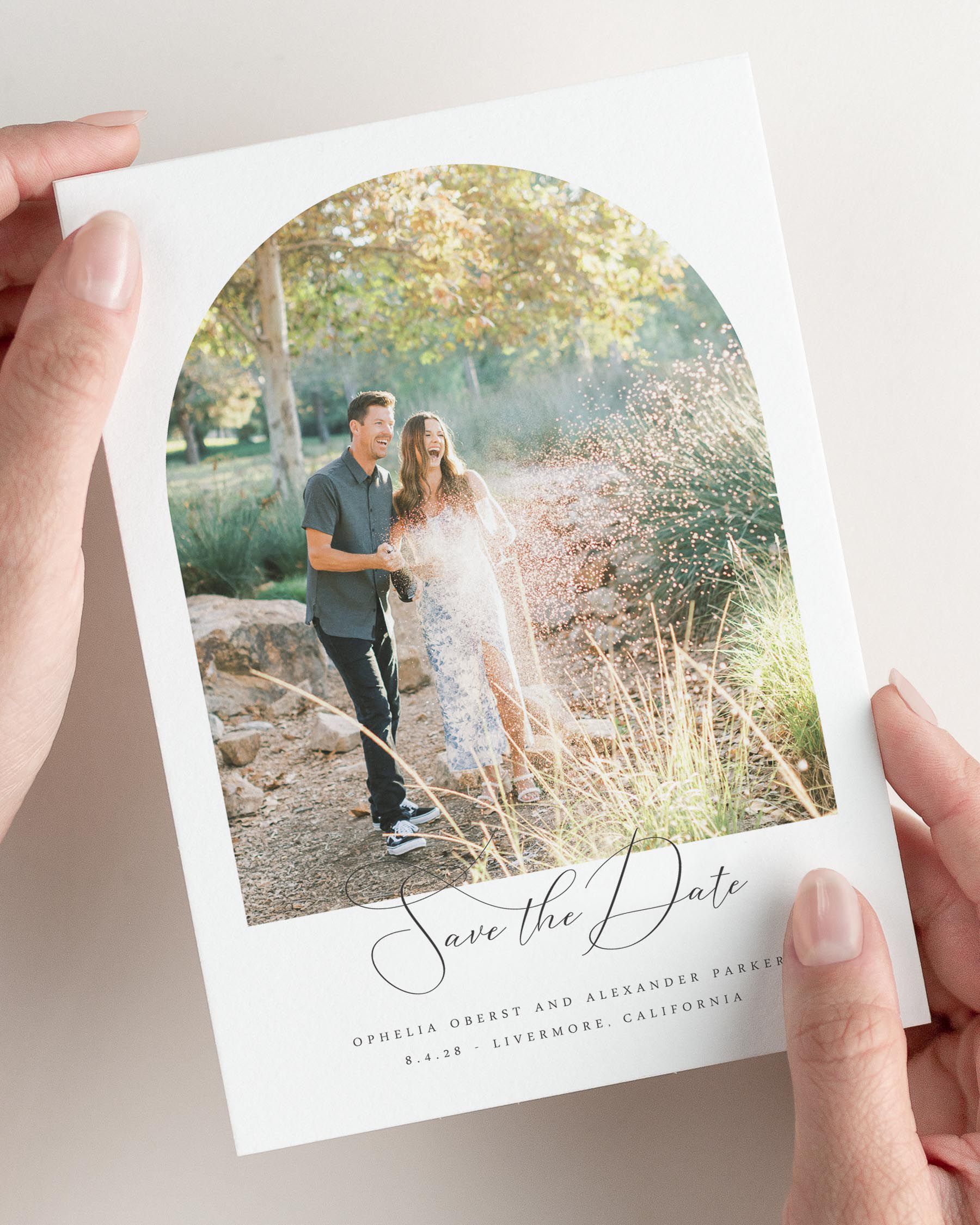 Ophelia Photo Save the Date with Envelope