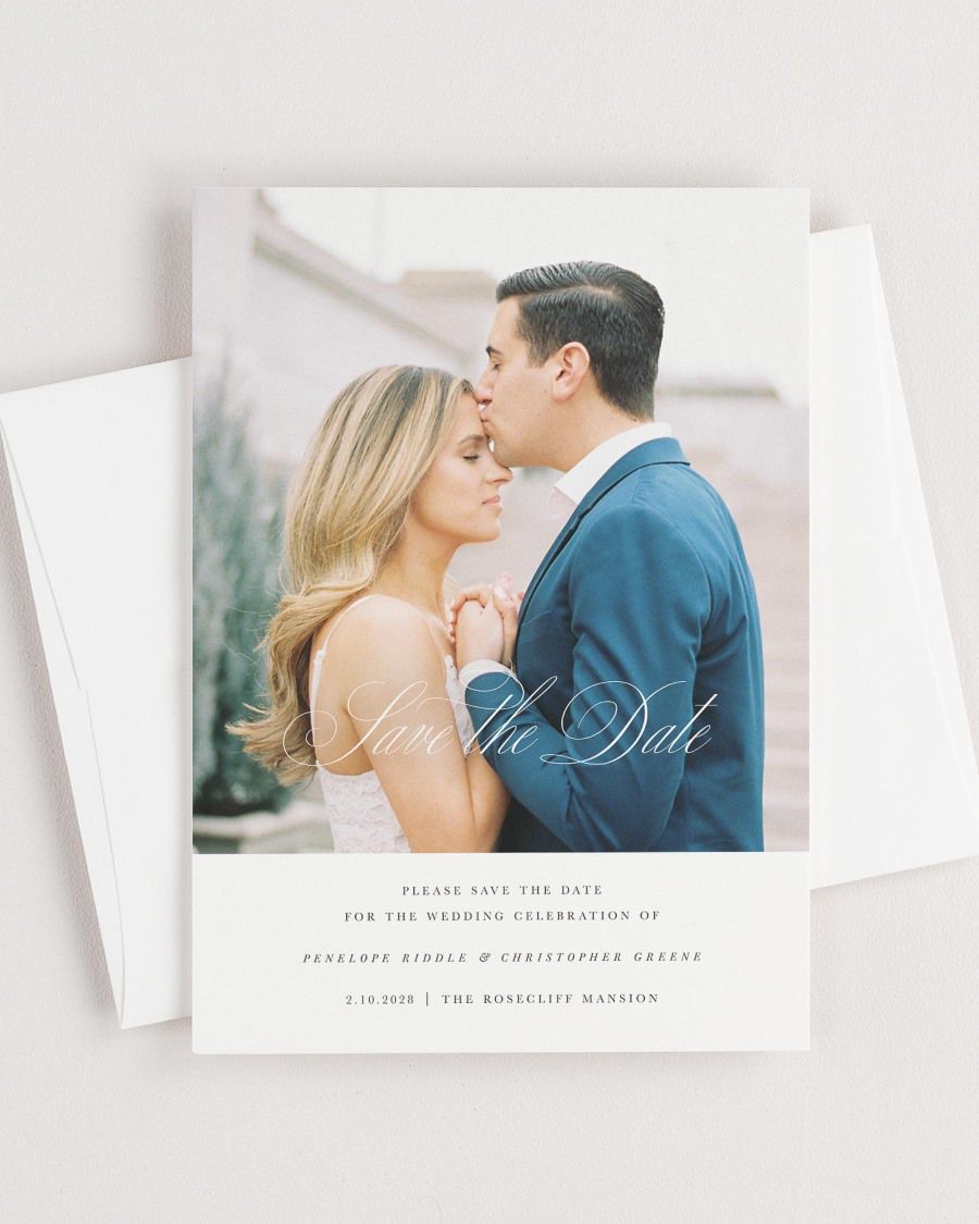 Penelope Photo Save the Date with Envelope