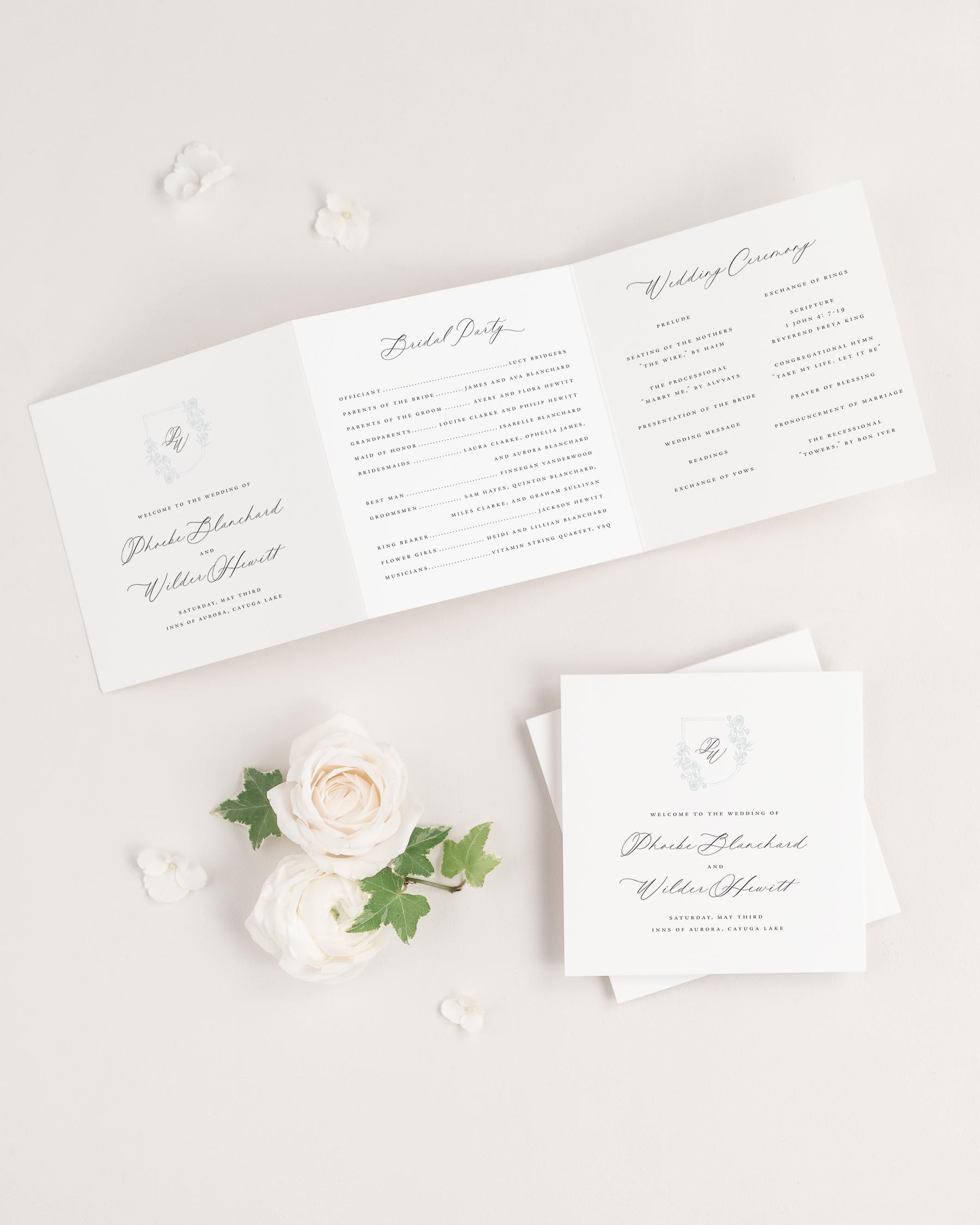 Phoebe Wedding Programs