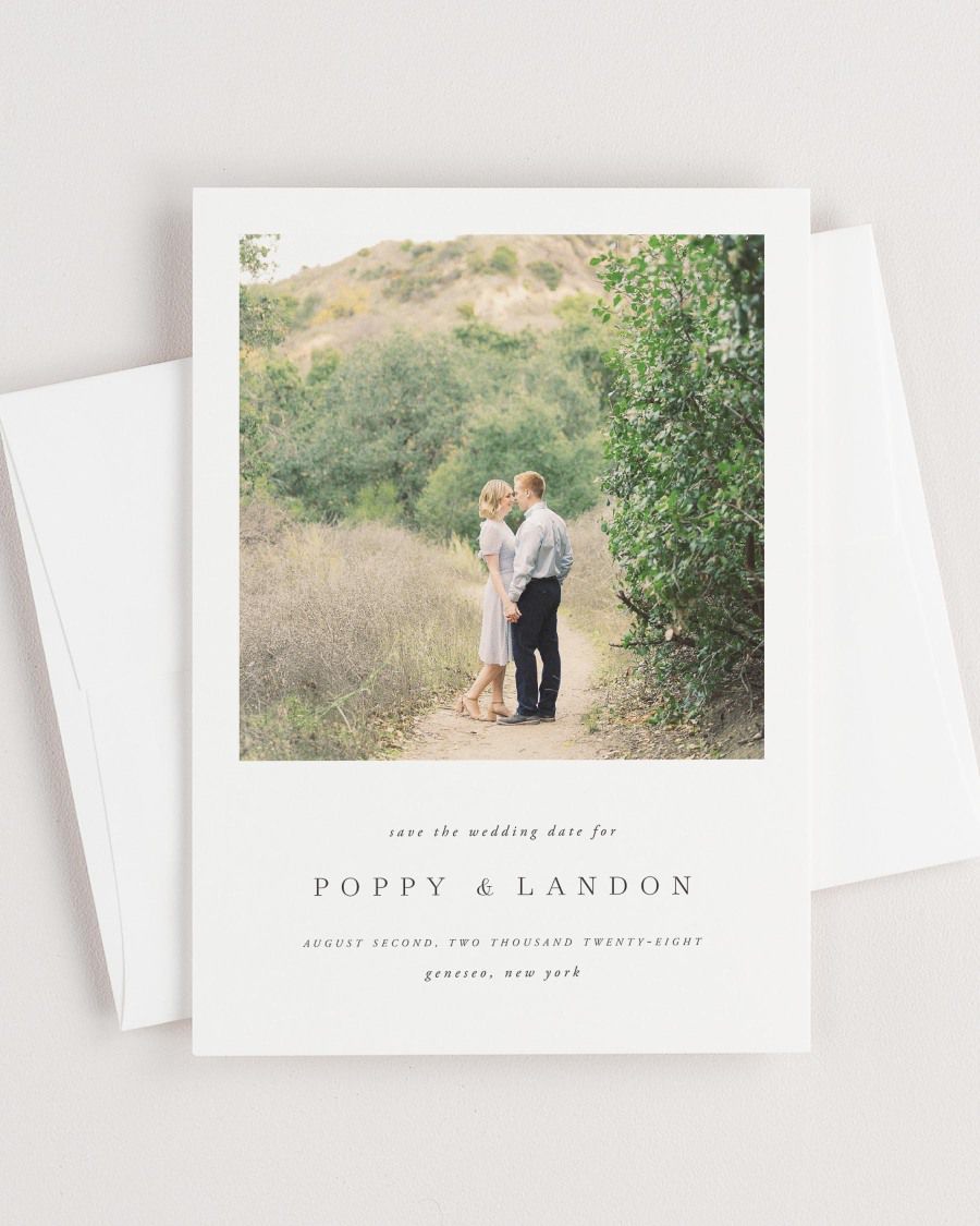 Poppy Photo Save the Date with Envelope