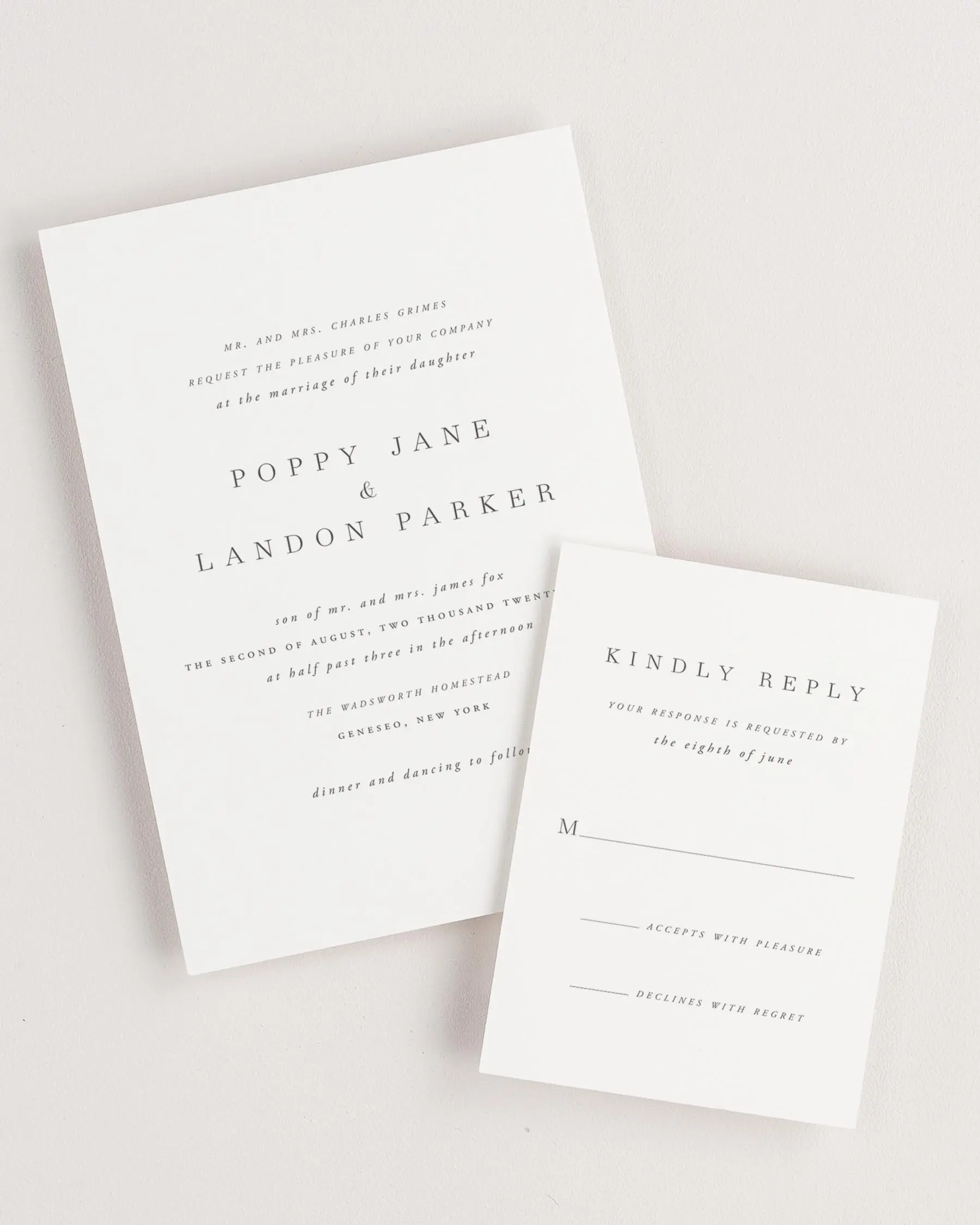 Poppy Wedding Invitations with RSVP Card