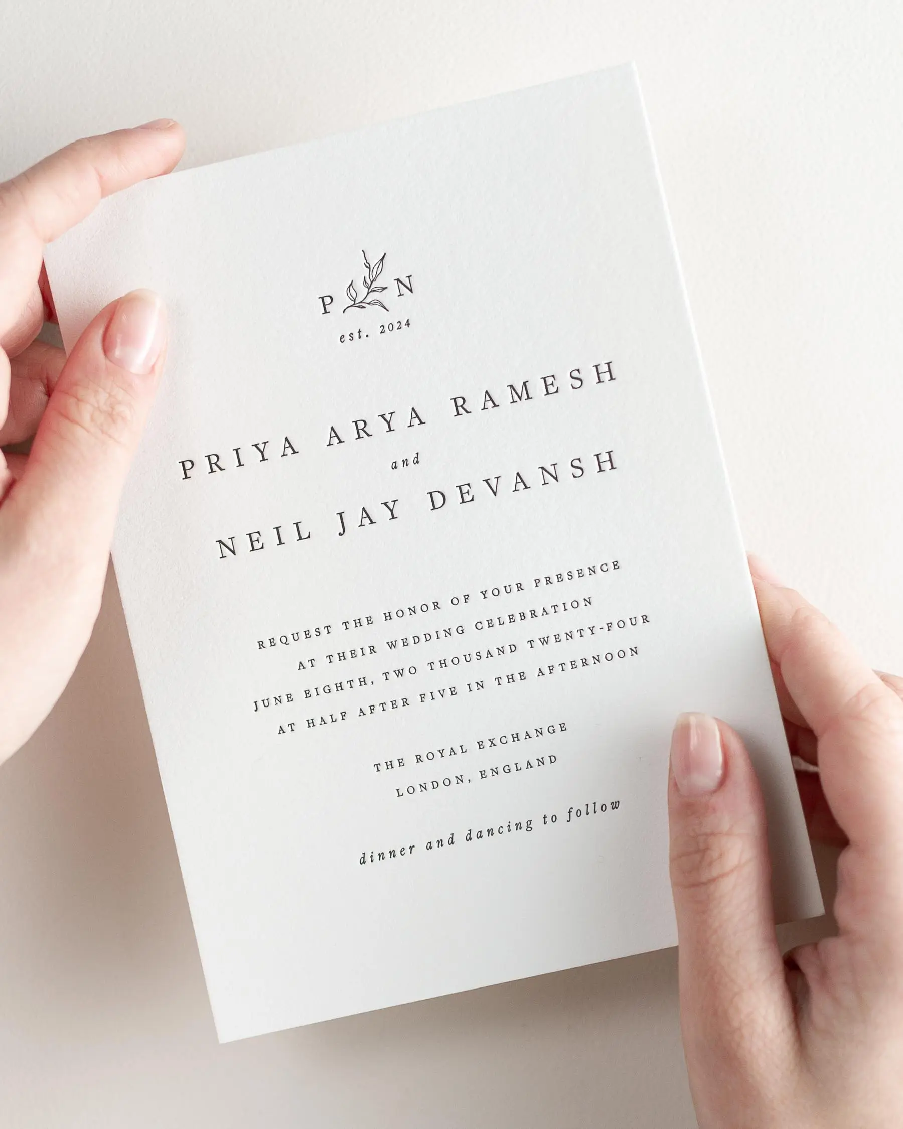 Priya Letterpress Wedding Invitation