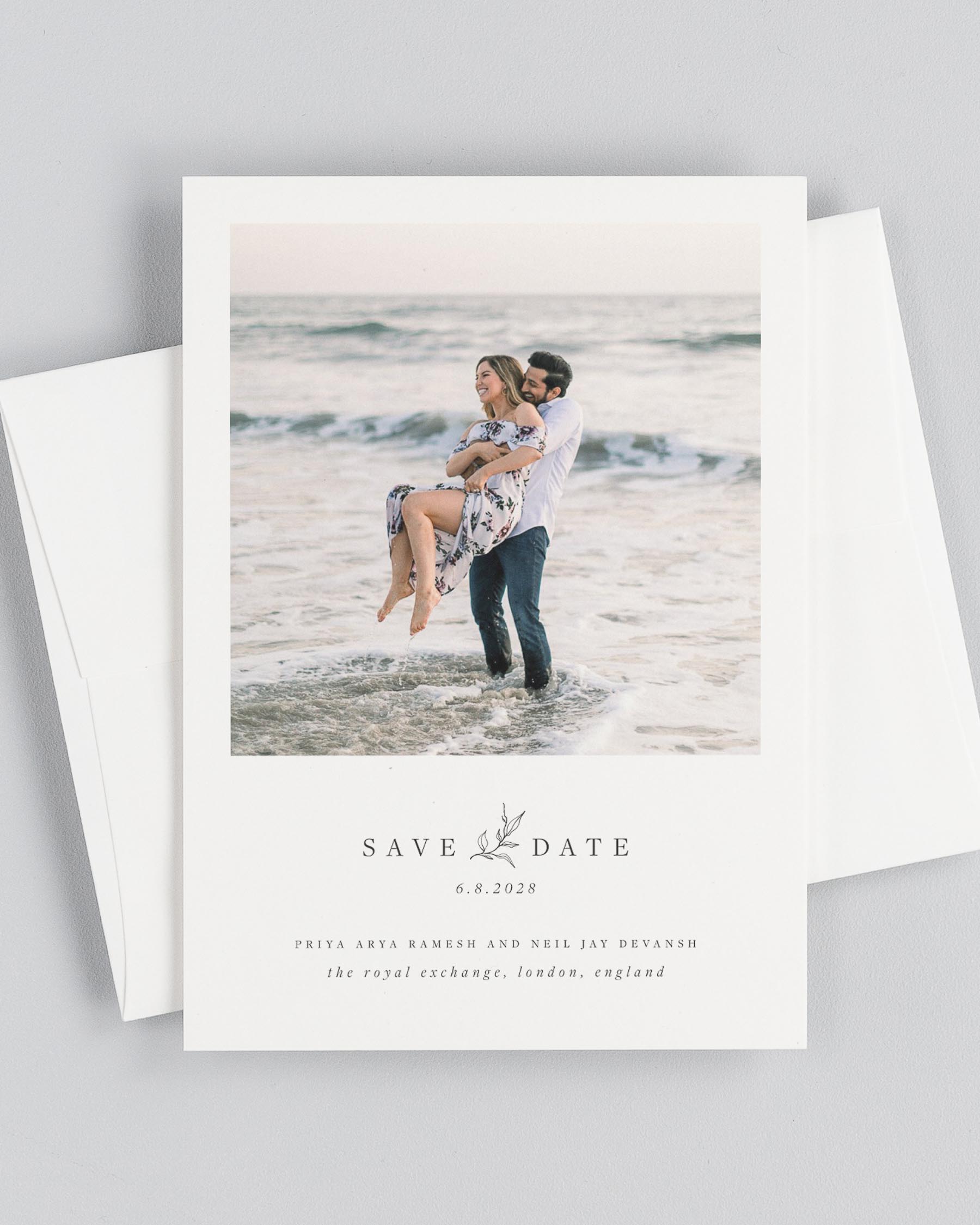 Priya Photo Save the Date with Envelope