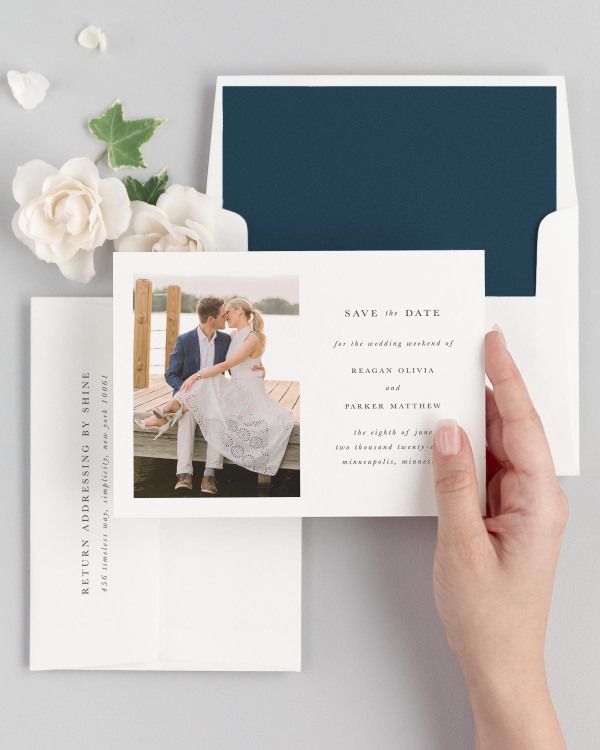 Reagan Photo Save the Dates with Envelope Liner