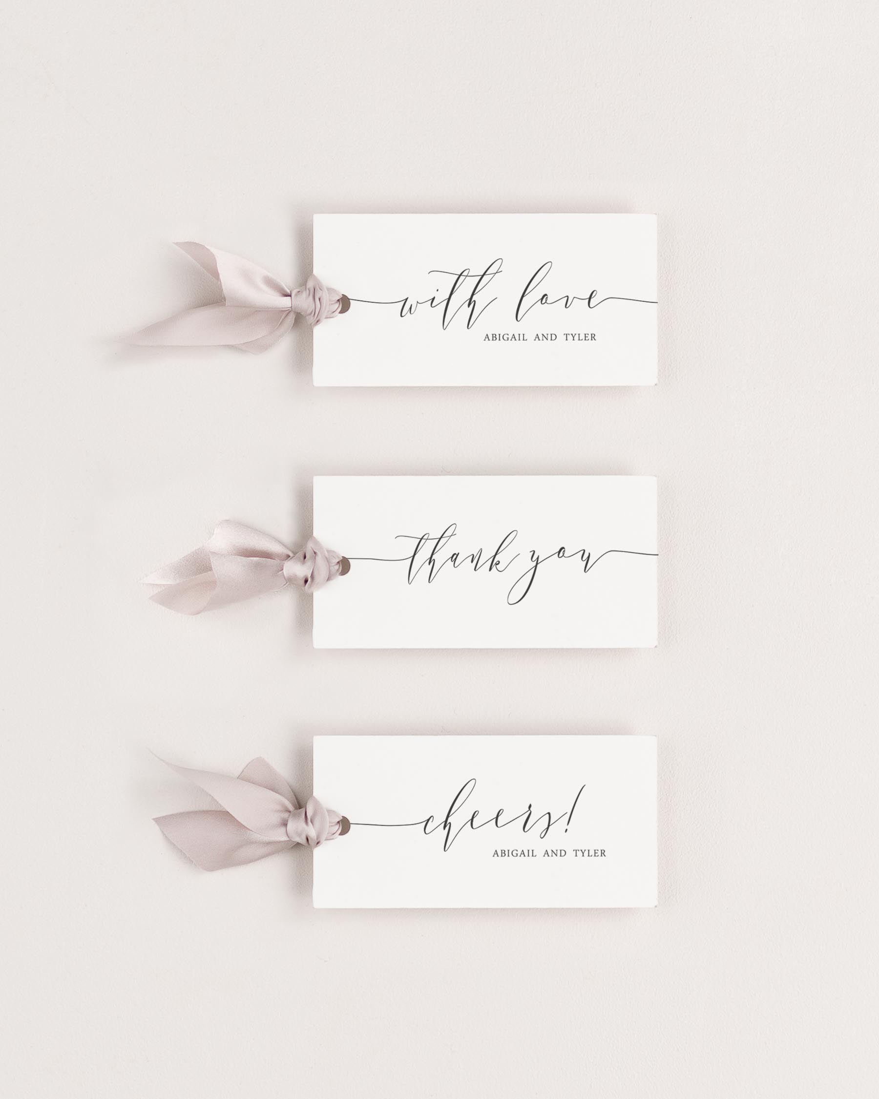 Romantic Calligraphy Favor Tags