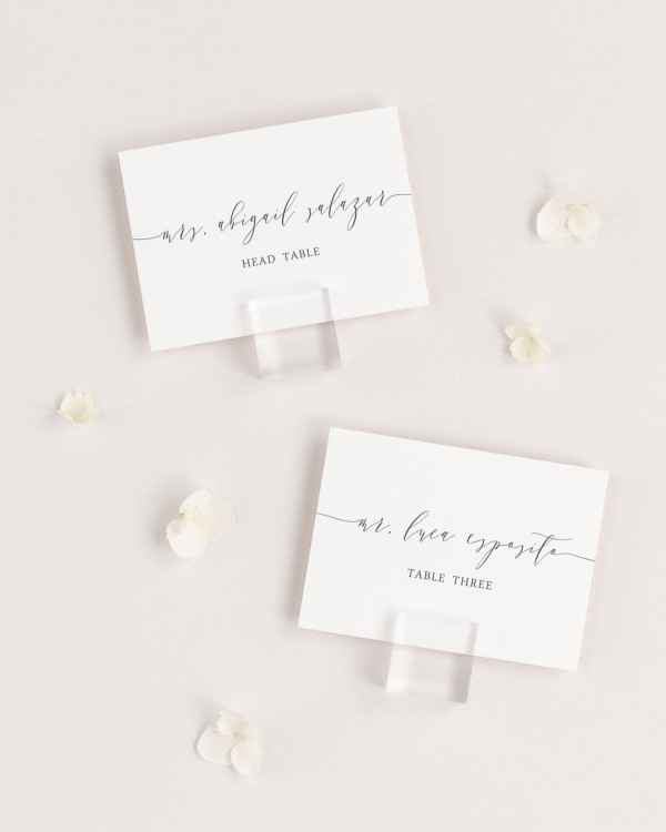 Romantic Calligraphy Place Cards