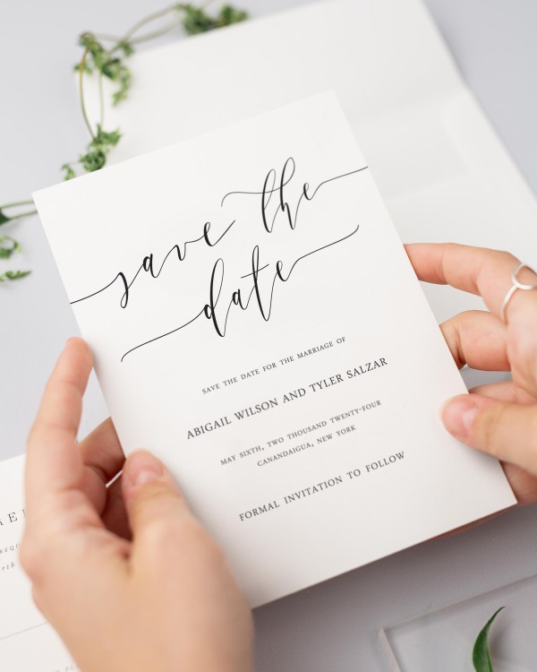Romantic Calligraphy Save the Dates