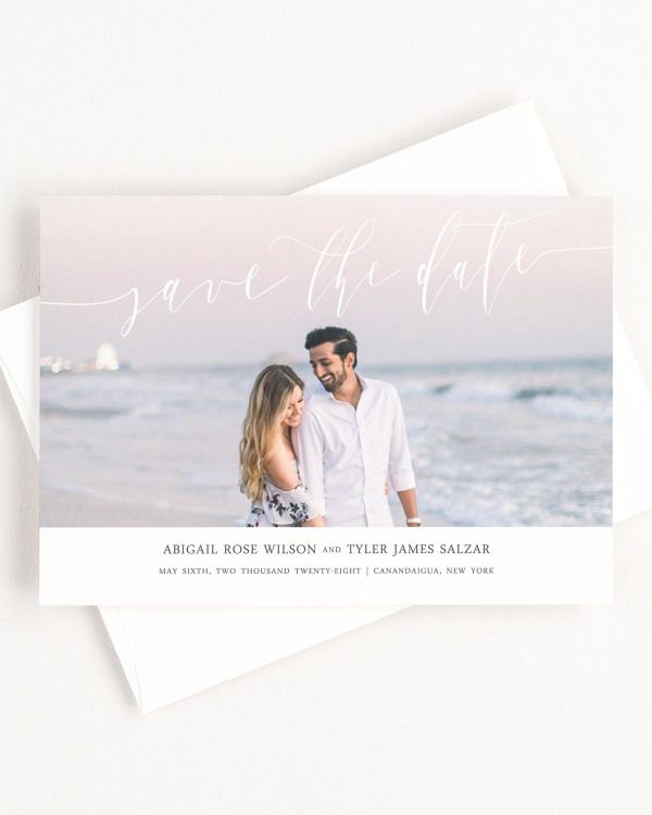 Photo save the date with script