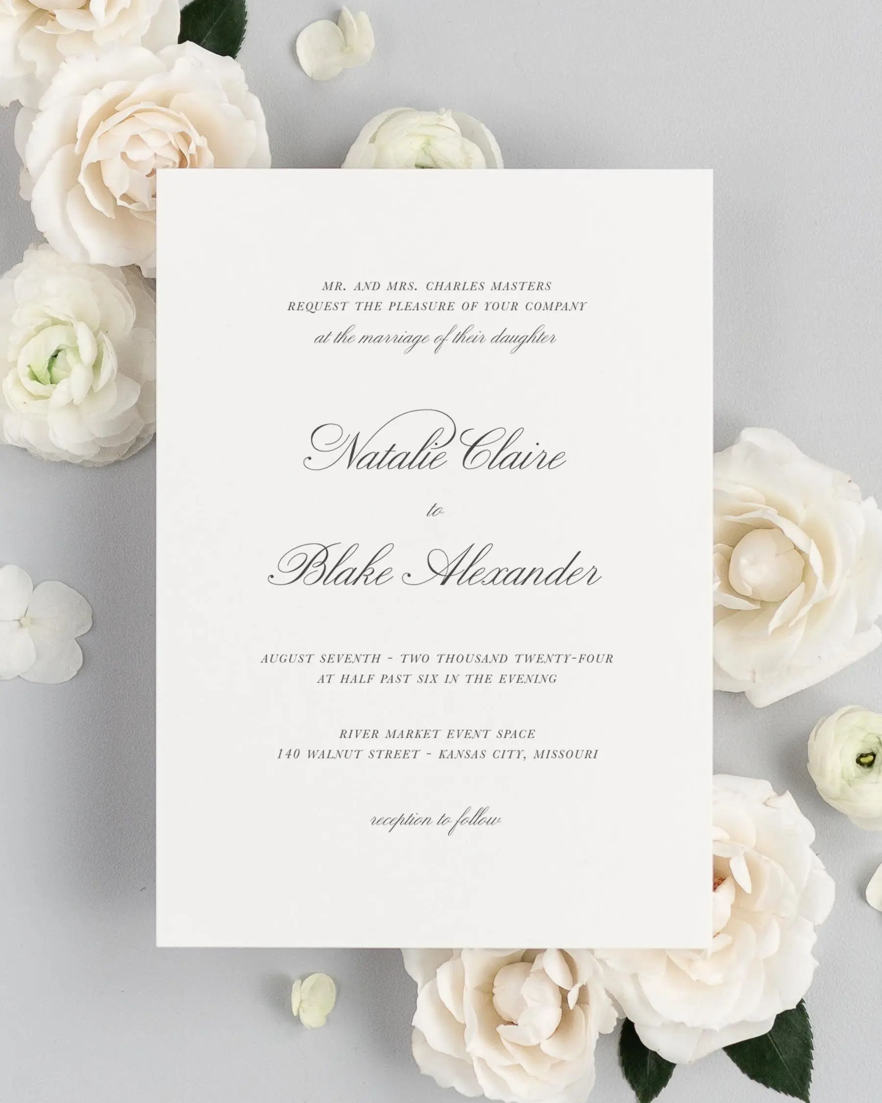 Classic Script Wedding Invitation