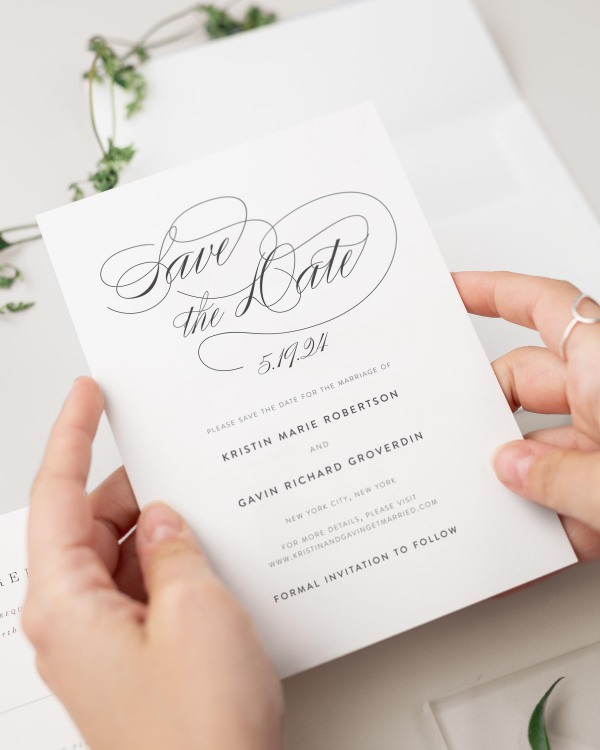 Script Elegance Save the Dates