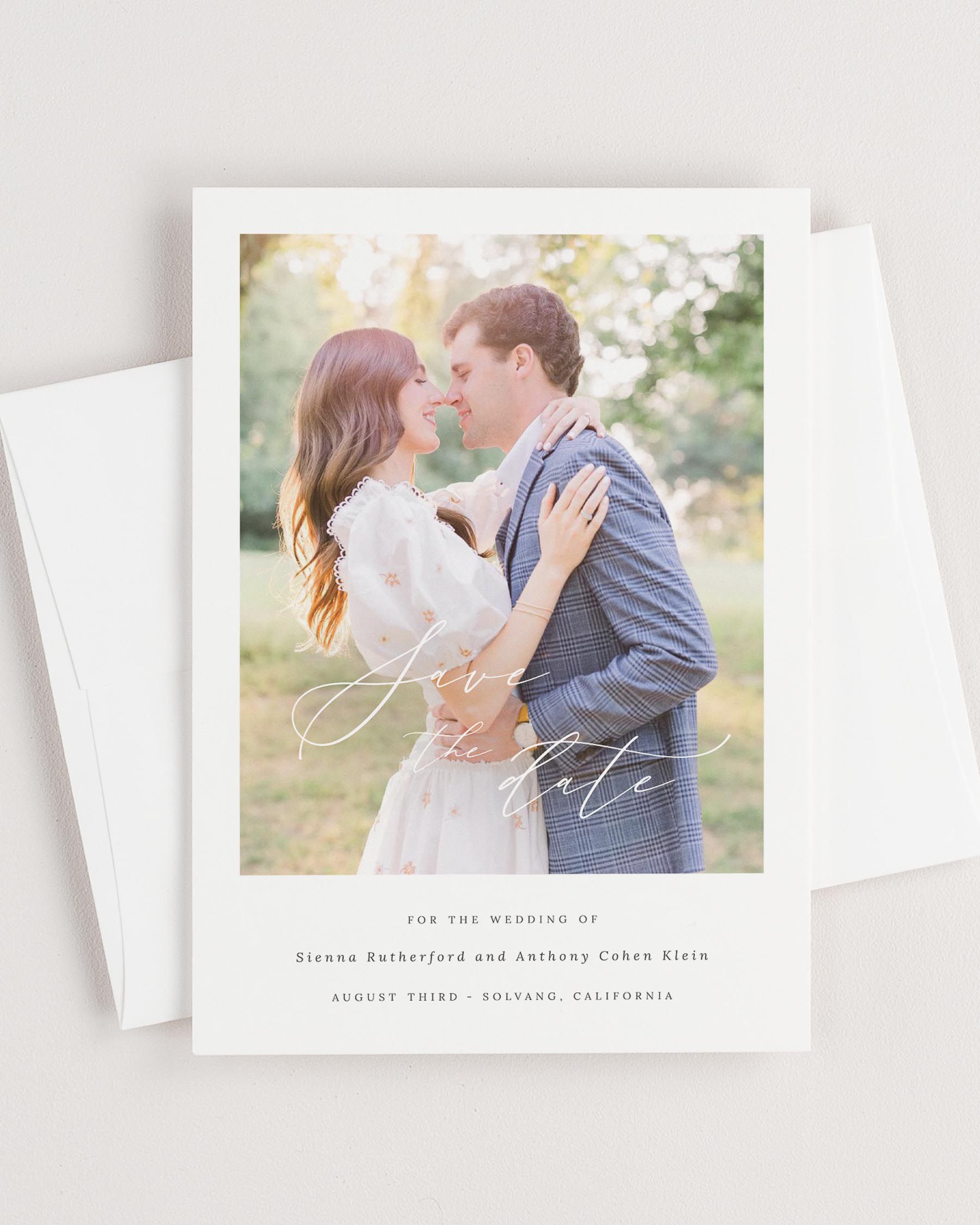 Sienna Photo Save the Date with Envelope