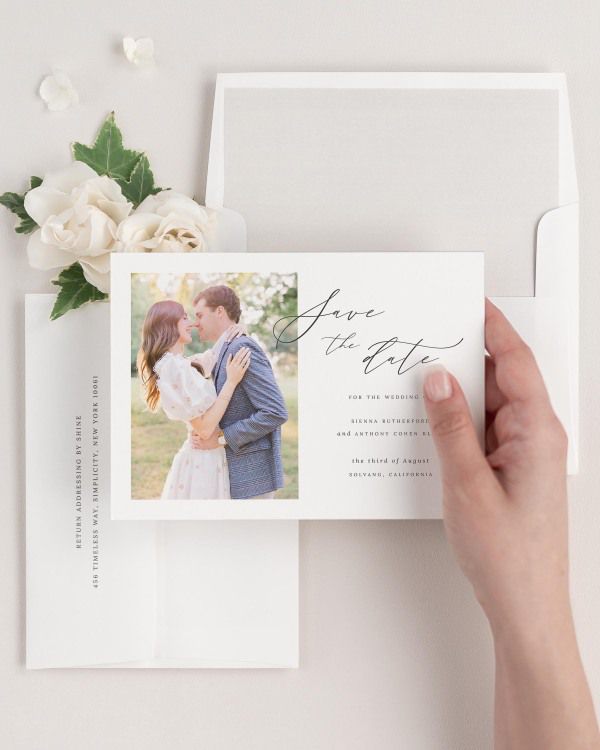 Sienna Photo Save the Dates with Envelope Liner