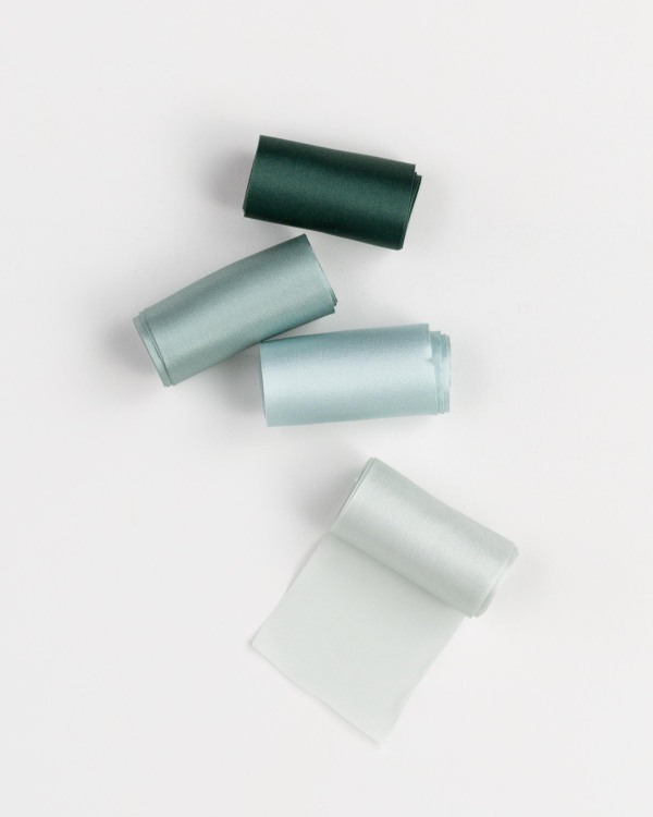 Silk Ribbon Green Color Family