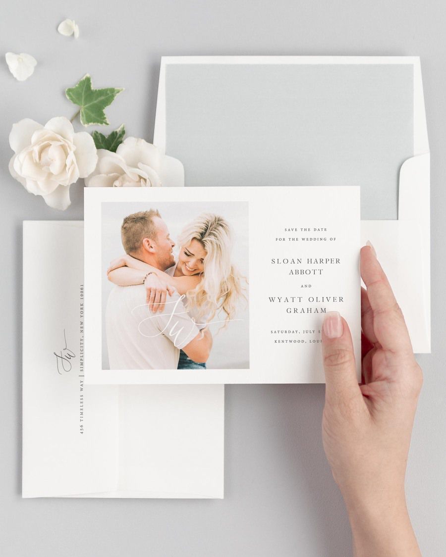 Sloan photo save the date card with envelope