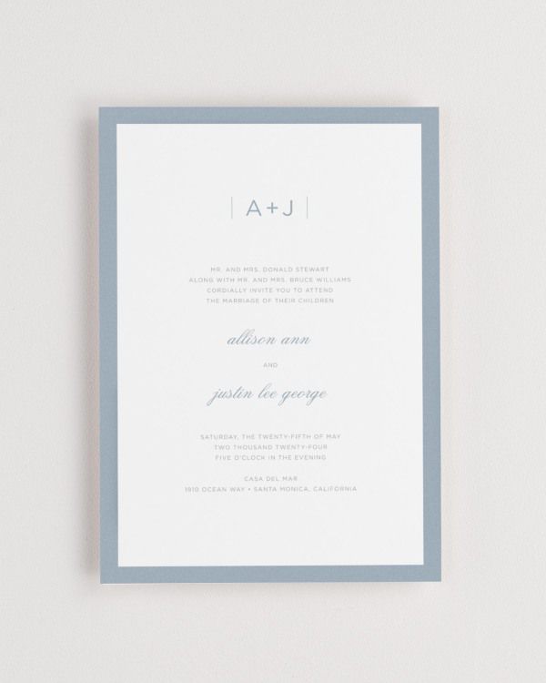 Simple close-up of Sophisticated Modern invitation.