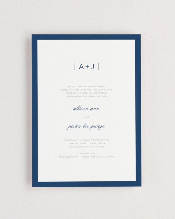 Simple close-up of Sophisticated Modern invitation.