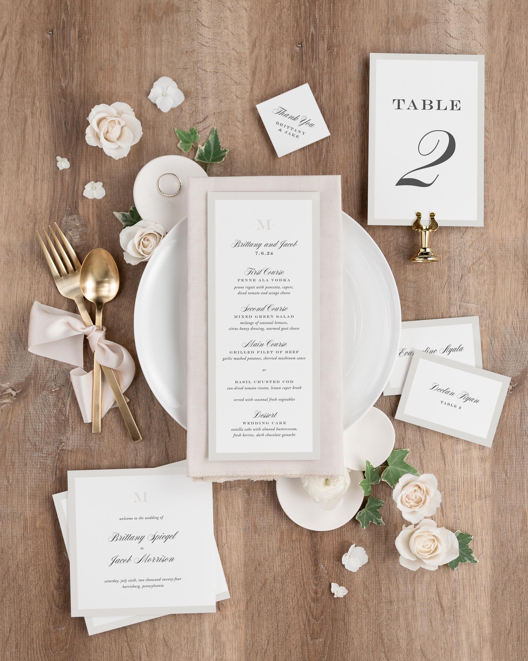 Multiple accessories matching our Upscale Monogram design