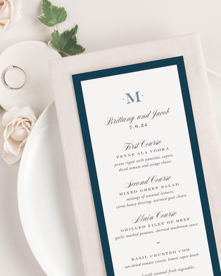 Upscale Monogram Menus