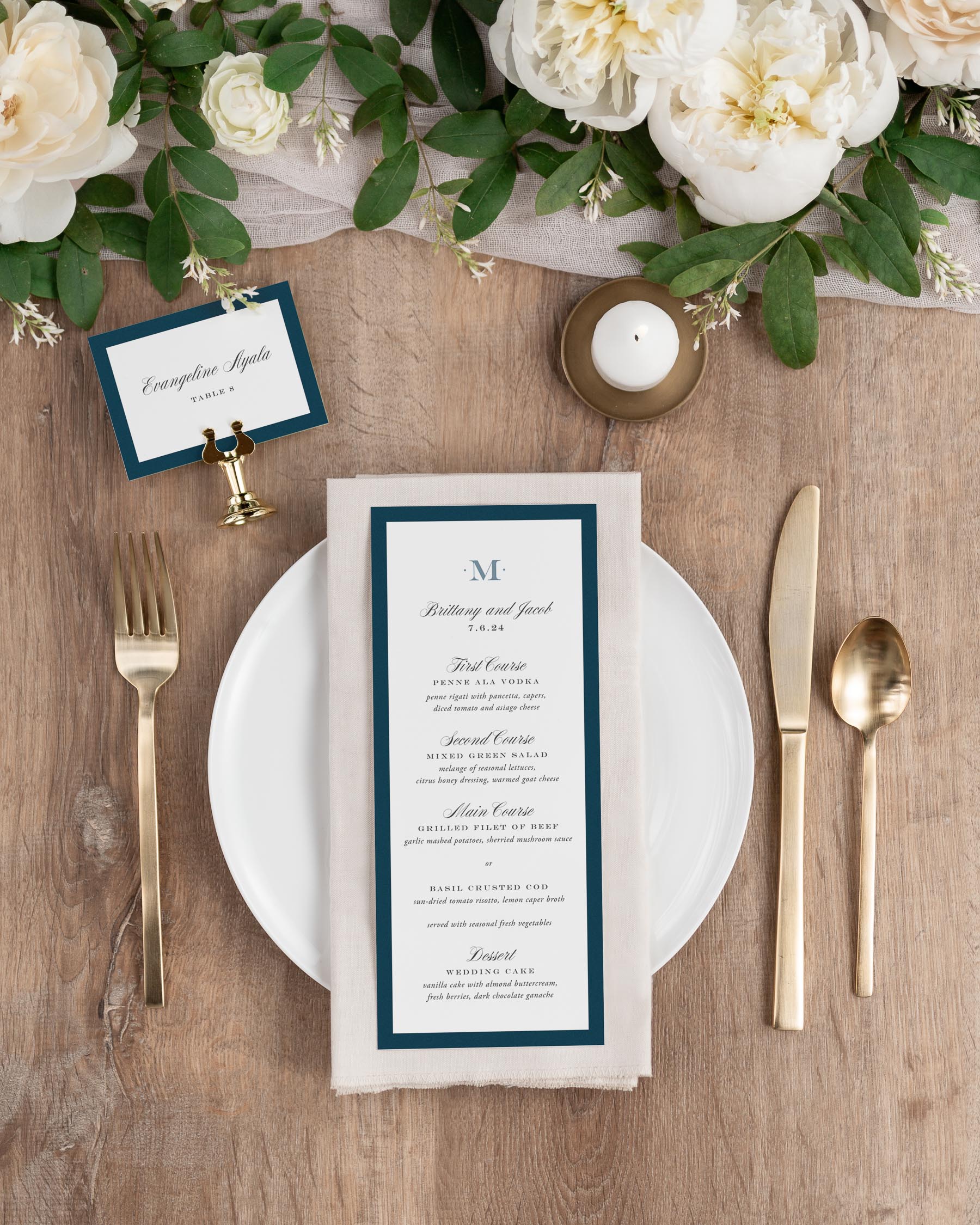 Upscale Monogram Place Cards