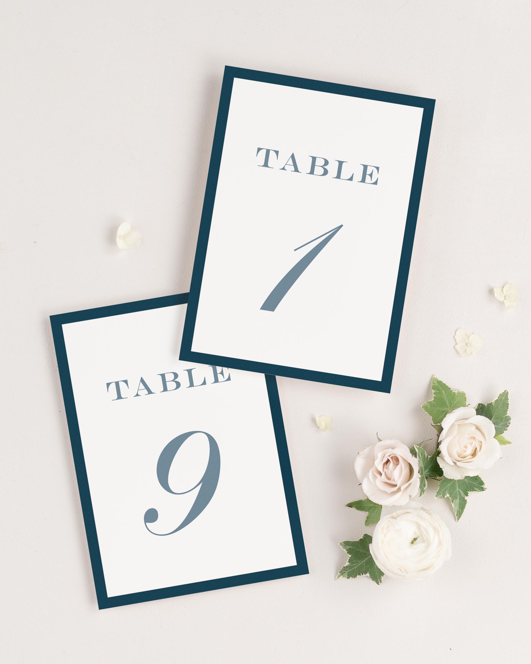 Upscale Monogram Table Numbers
