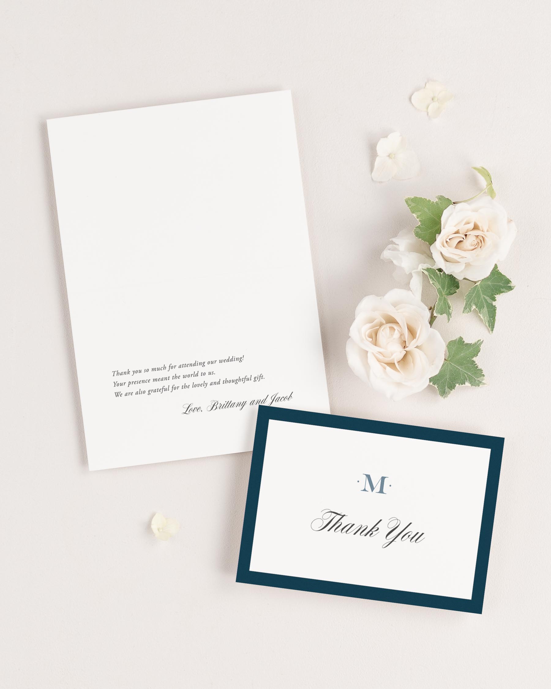 Upscale Monogram Thank You Cards