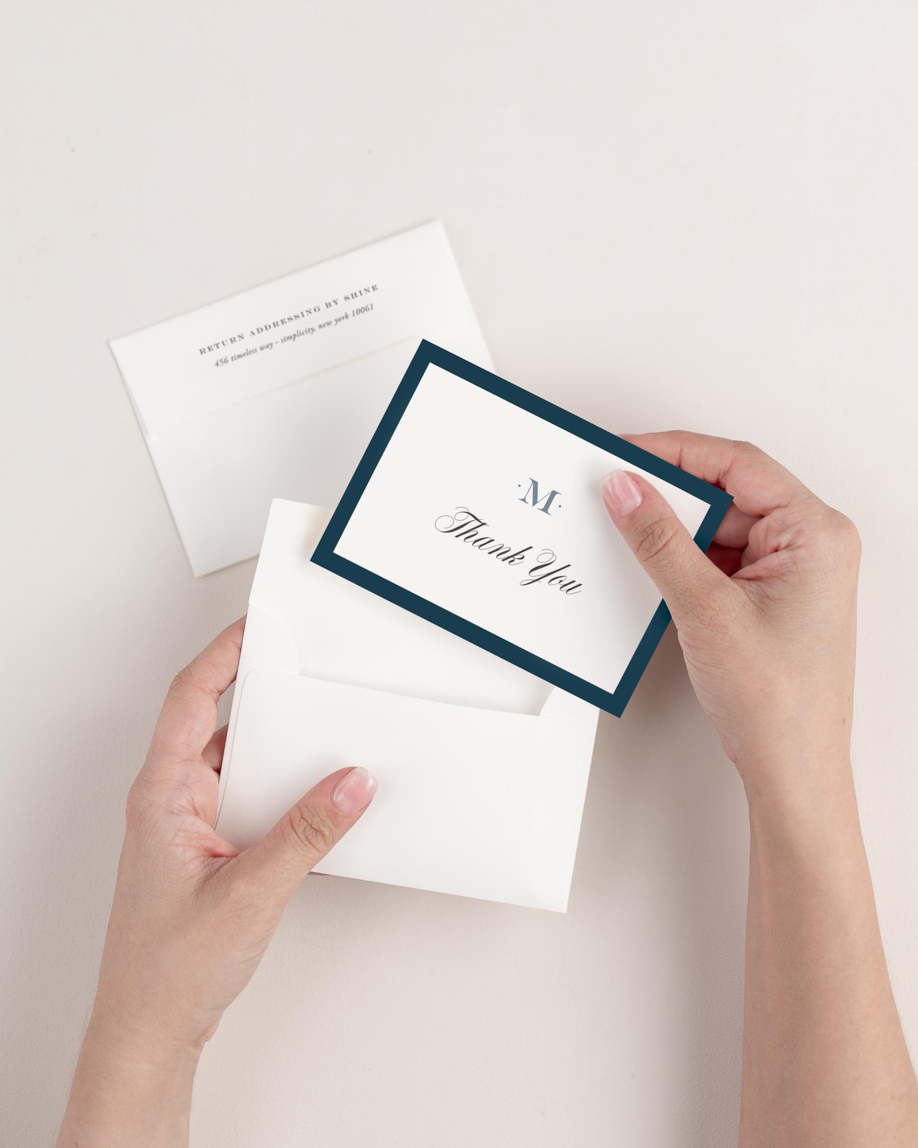 Upscale Monogram Thank You Cards