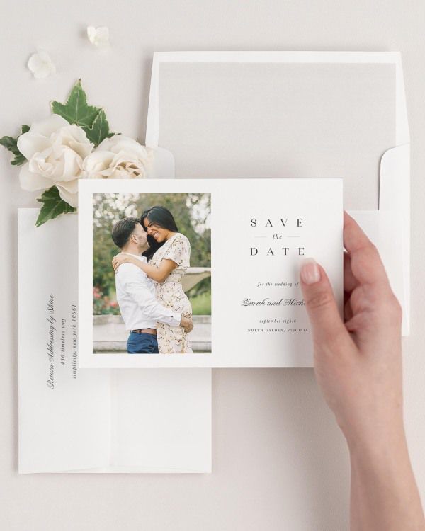 Zarah photo save the date card with envelope