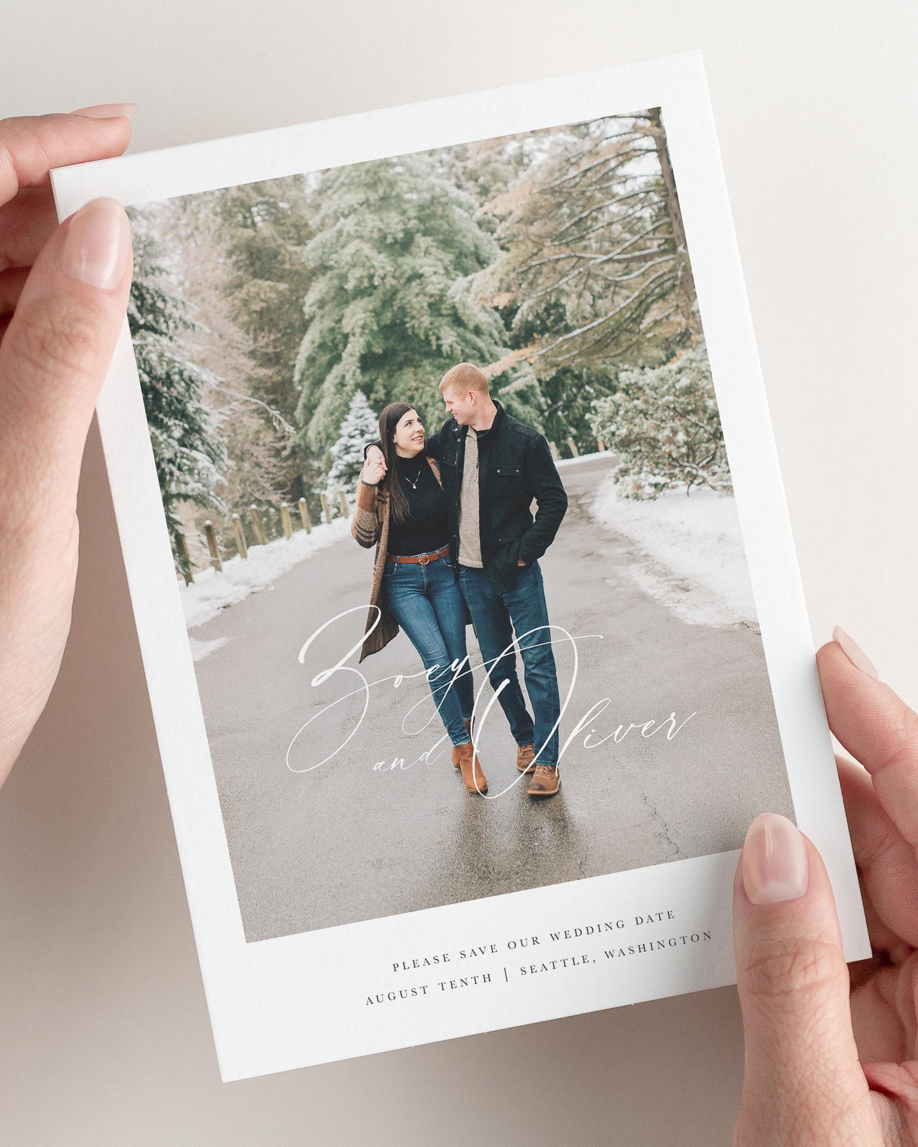 Zoey Photo Save the Date with Envelope