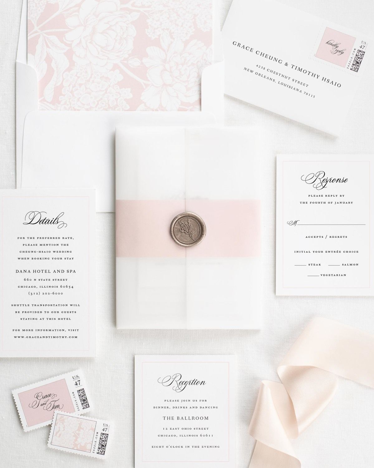 Elegant Vellum Wedding Invitations Shine Wedding Invitations