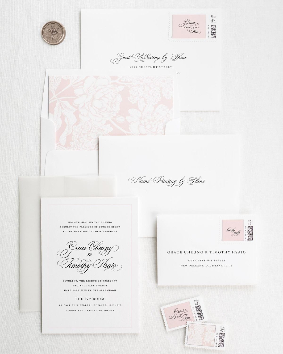 Elegant Vellum Wedding Invitations Shine Wedding Invitations